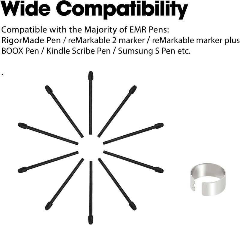 abasuto Marker Pen Tips for Remarkable 2 Pen nips 10 Pcs with Removal Tool, Durable Stylus Pen Replacement Nibs Marker Pen fit Samsung, Boox PenNote Air2 Plus - Image 4